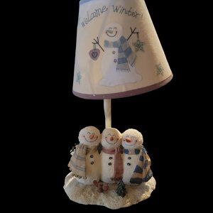 Crazy Mountain Resin Snowman night light with shade